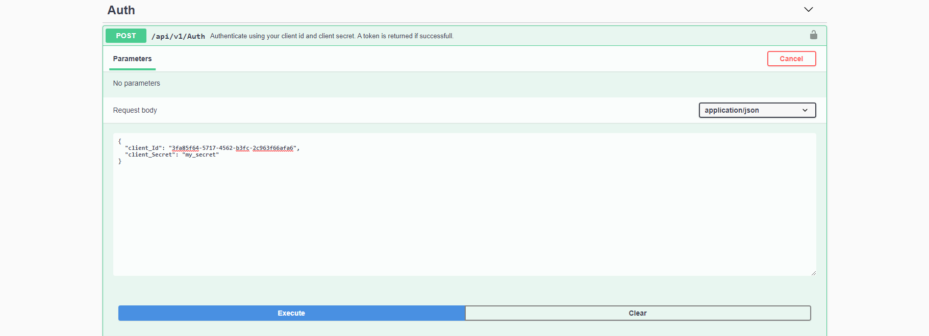 Swagger authentication